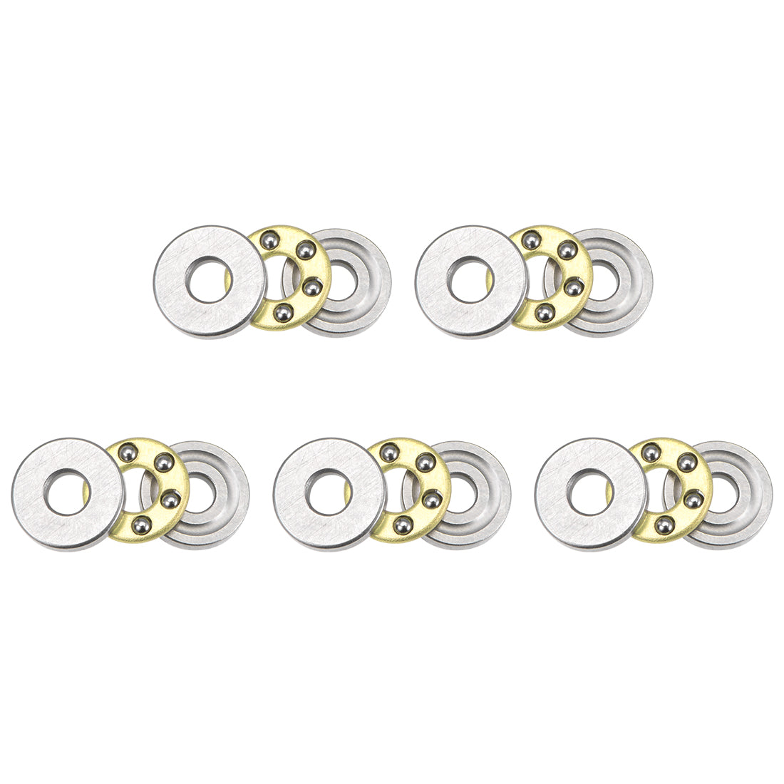 uxcell Uxcell F2-6M Miniature Thrust Ball Bearing 2x6x3mm Chrome Steel with Washer 5Pcs