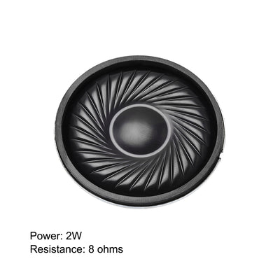 Harfington Uxcell 2Pcs Round Internal Magnet Speaker Loudspeaker 8 Ohm 2W 1.5 inch Dia Steel Shell