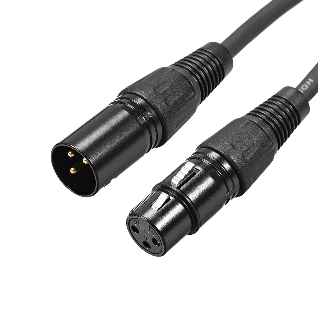 uxcell Uxcell XLR Male to XLR Female Cable Line for Videos Cameras Sound Card Mixer Black XLR Black Line 0.5M 1.64ft