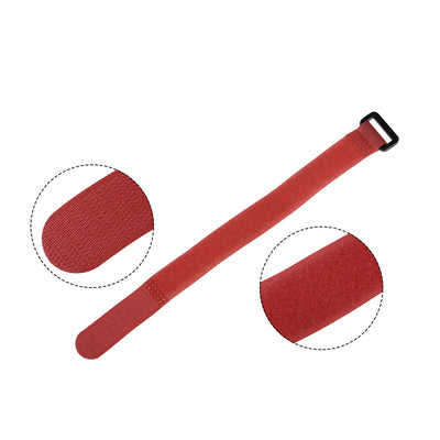 Harfington Uxcell 10pcs Hook and Loop Straps 3/4-inch x 6-inch Securing Straps Cable Tie (Red)