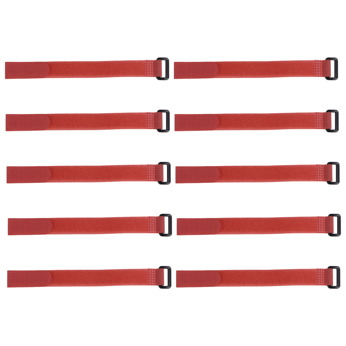 uxcell Uxcell 10pcs Hook and Loop Straps 3/4-inch x 14-inch Securing Straps Cable Tie (Red)
