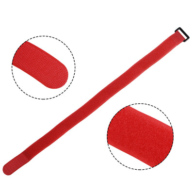 Harfington Uxcell 5pcs Hook and Loop Straps 1-inch x 18-inch Securing Straps Cable Tie (Red)