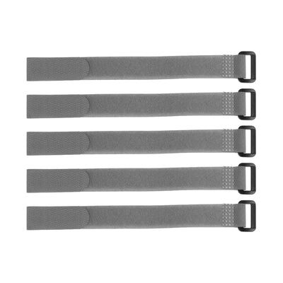 Harfington Uxcell 5pcs Hook and Loop Straps 3/4-inch x 16-inch Securing Straps Cable Tie (Gray)
