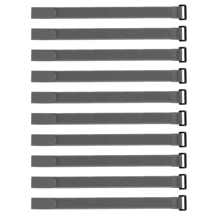 Uxcell Klettverschlussbänder 10 Stück – 2,5 X 40,6 Cm, Grau, Wiederverwendbar, Mit Ösenloch, Für Kabel, Werkzeuge, Bücher