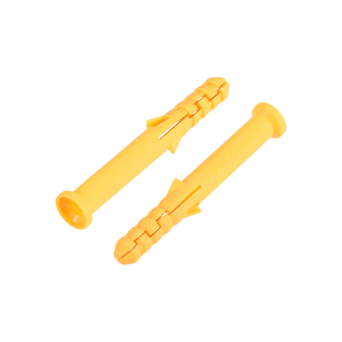 uxcell Uxcell 10x80mm Plastic Expansion Tube Bolts Column Frame Fixings Yellow 30pcs