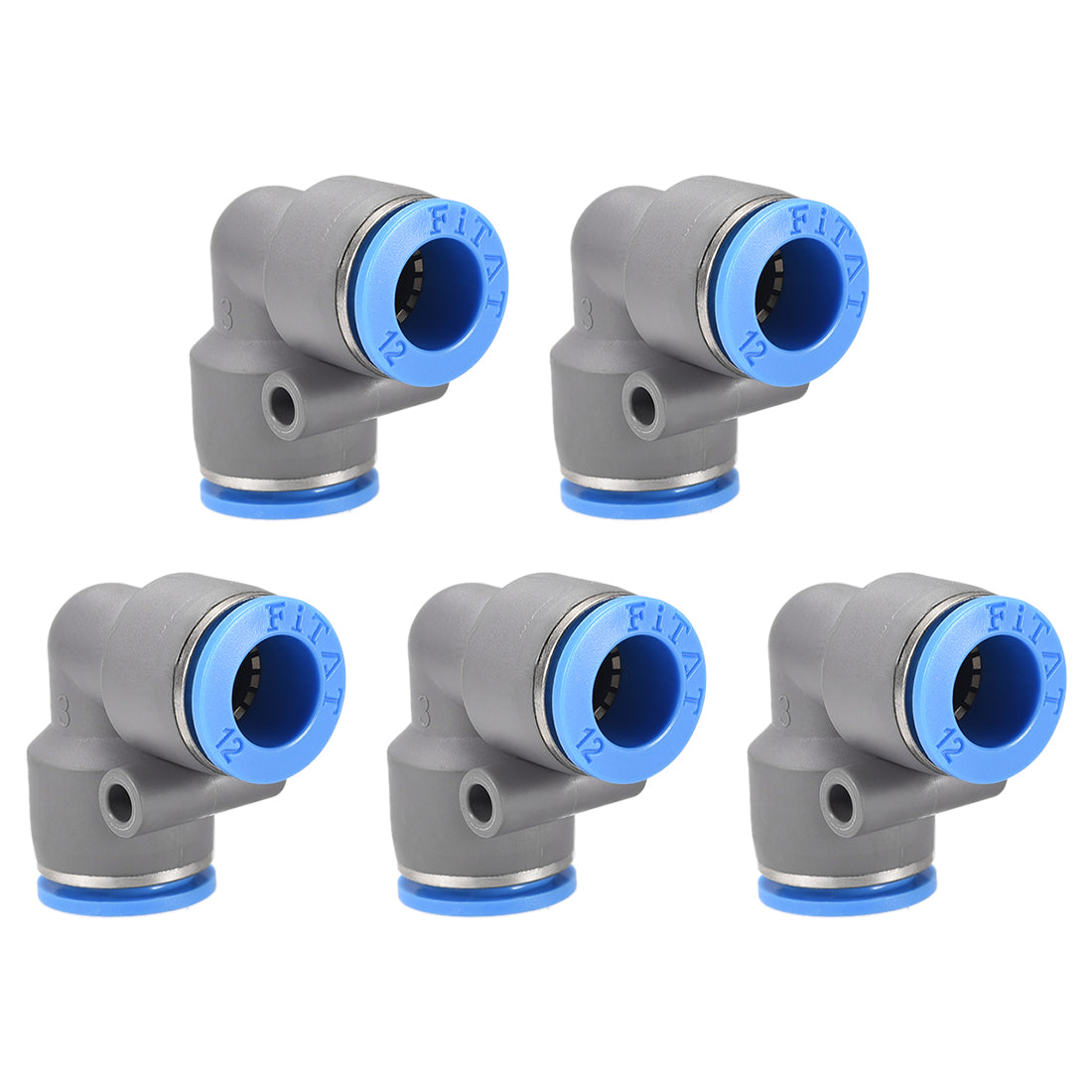 Uxcell Uxcell Elbow Push to Connect Air Fittings 6mm Tube OD Pneumatic Quick Release Connectors Grey 5Pcs