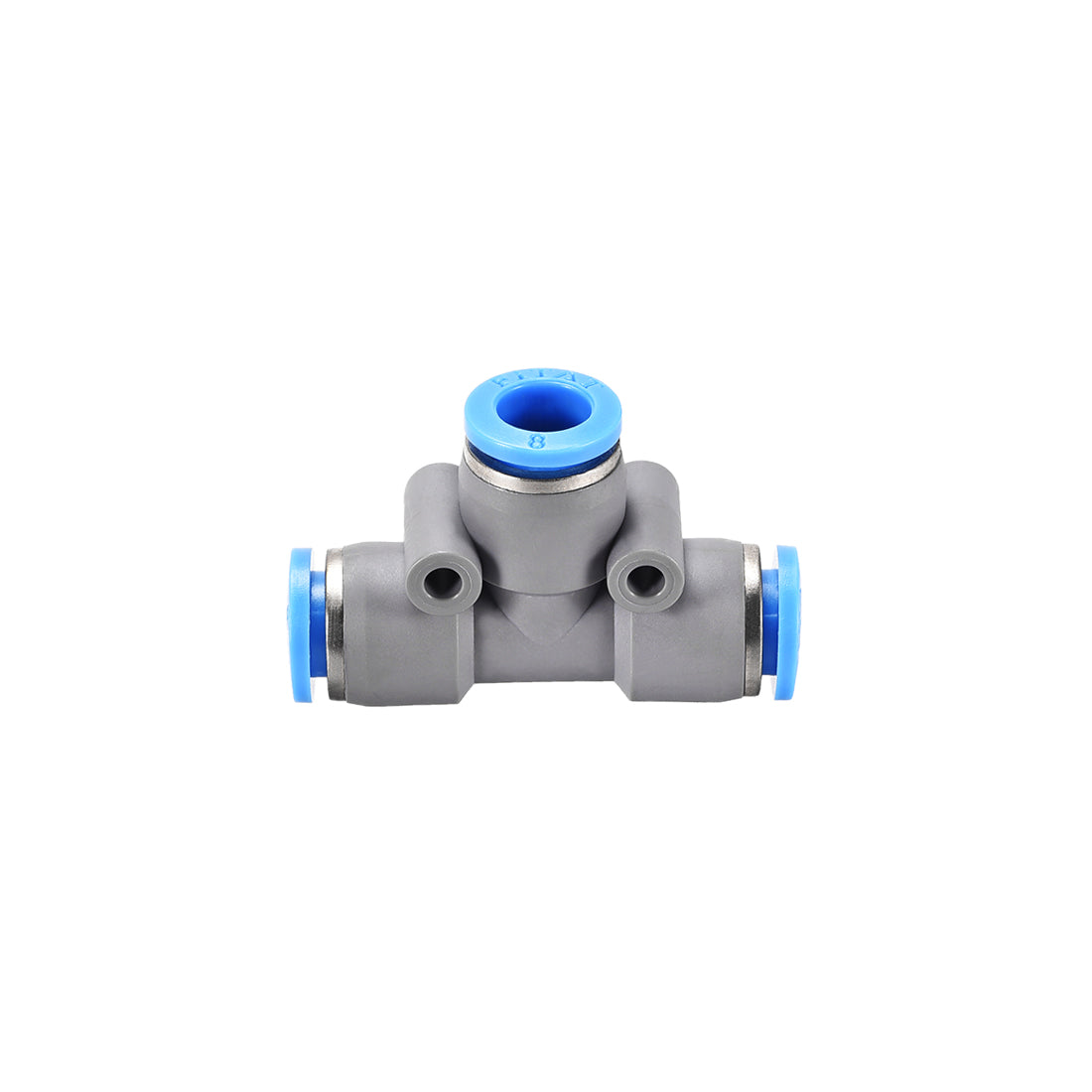 uxcell Uxcell Push To Connect Air Fittings T Type Tee Tube Connect 8mm OD Grey Push Lock 2Pcs