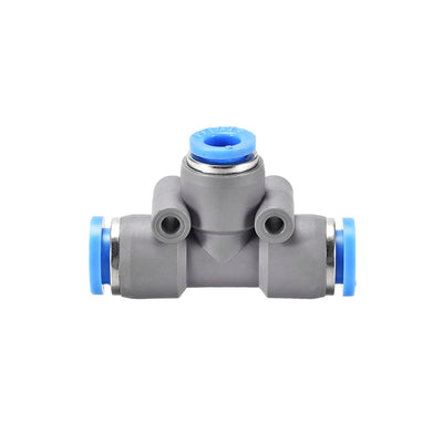Harfington Uxcell Push To Connect Fittings T Type Tee Tube Connect 8-6mm OD Grey Push Lock 2Pcs