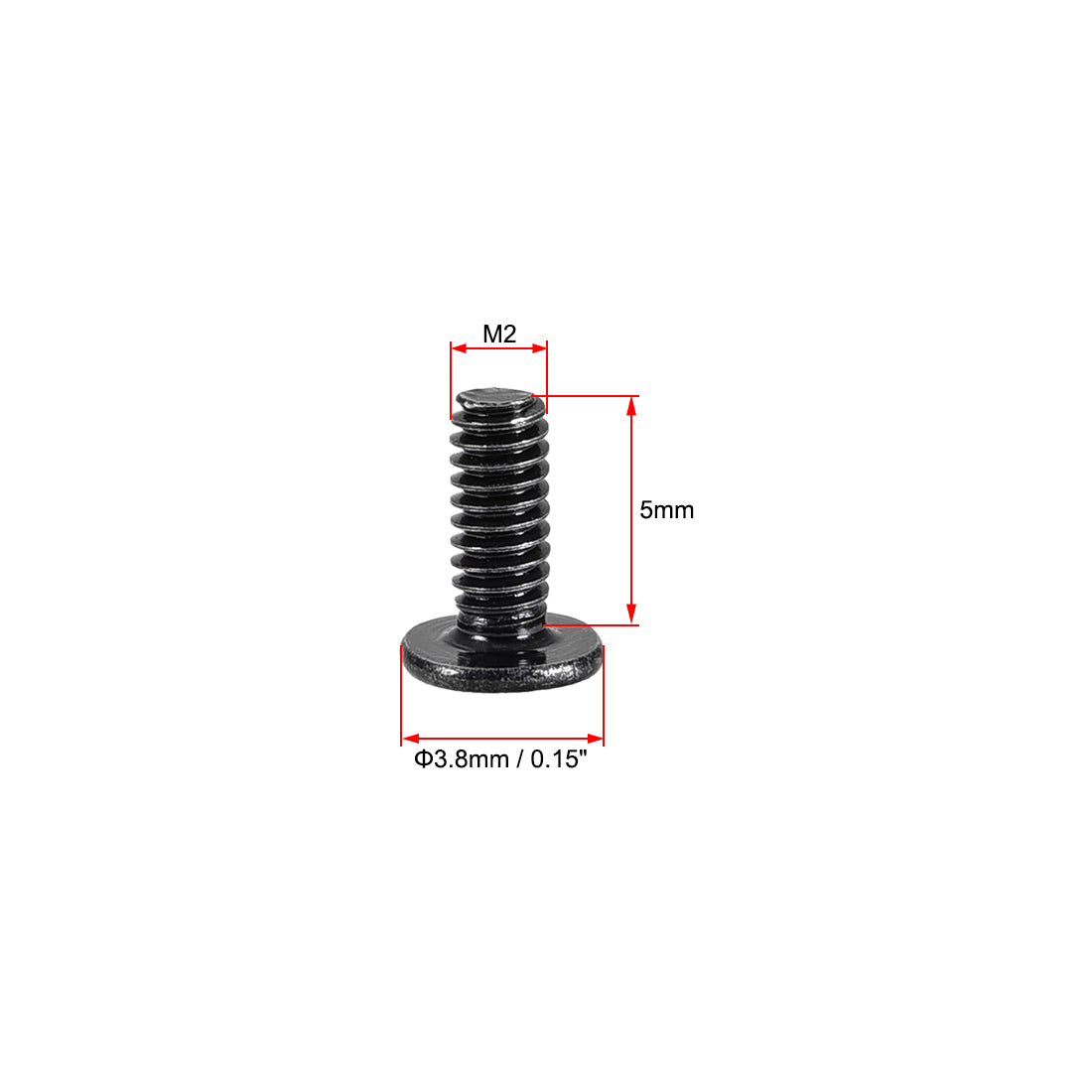 uxcell Uxcell Phillips Screw Fastener 3.8mm Dia Screw Head for Laptop PC TV Fan  Switch 50pcs