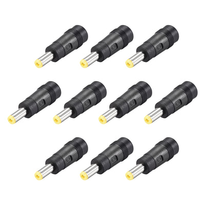 Harfington Uxcell 10Pcs DC Power Converter 5.5mm x 2.5mm Male to 5.5mm x 2.1mm Female Connector