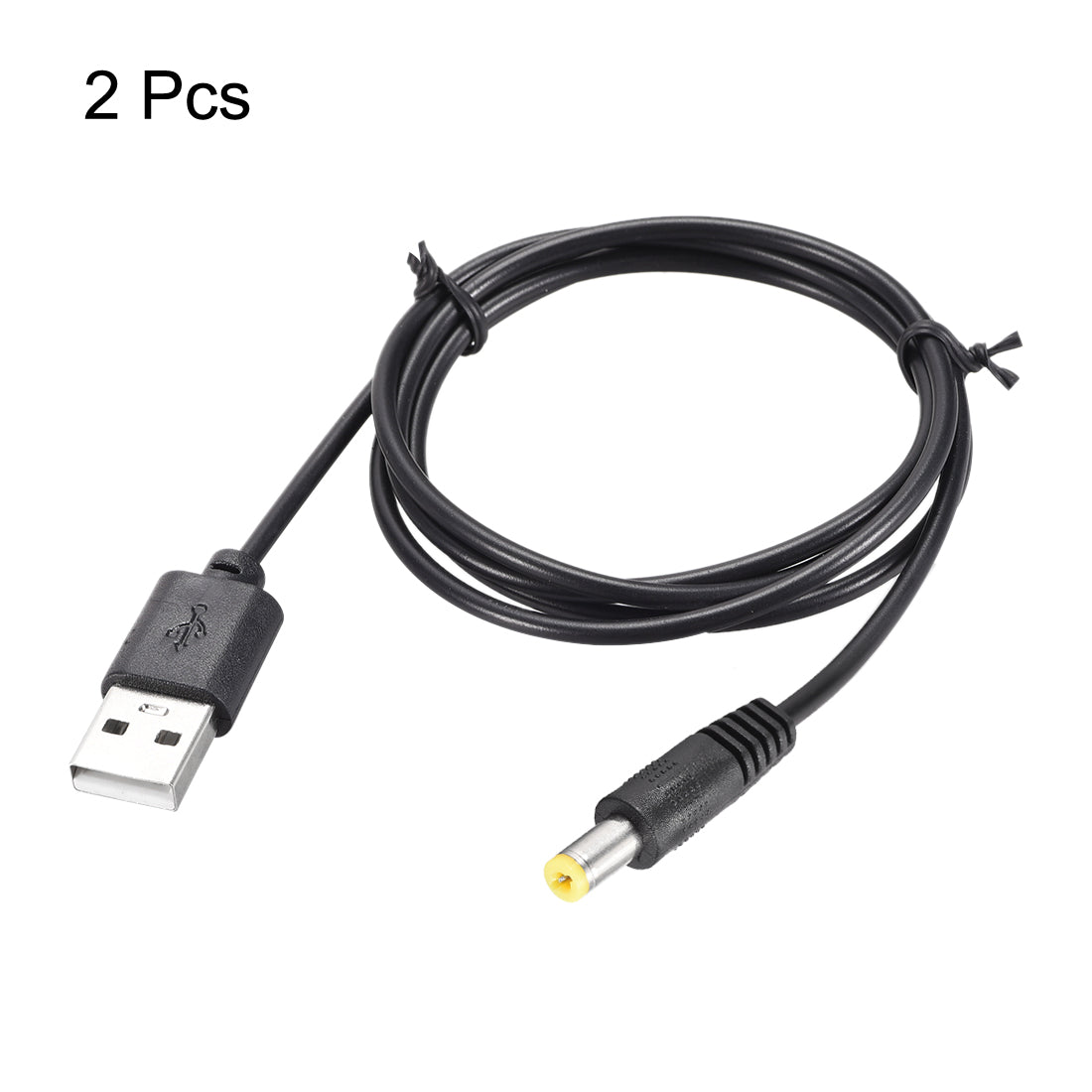 uxcell Uxcell 2pcs 1M DC Male Power Supply 5.5x2.1mm Adapter to USB Plug Male Cable