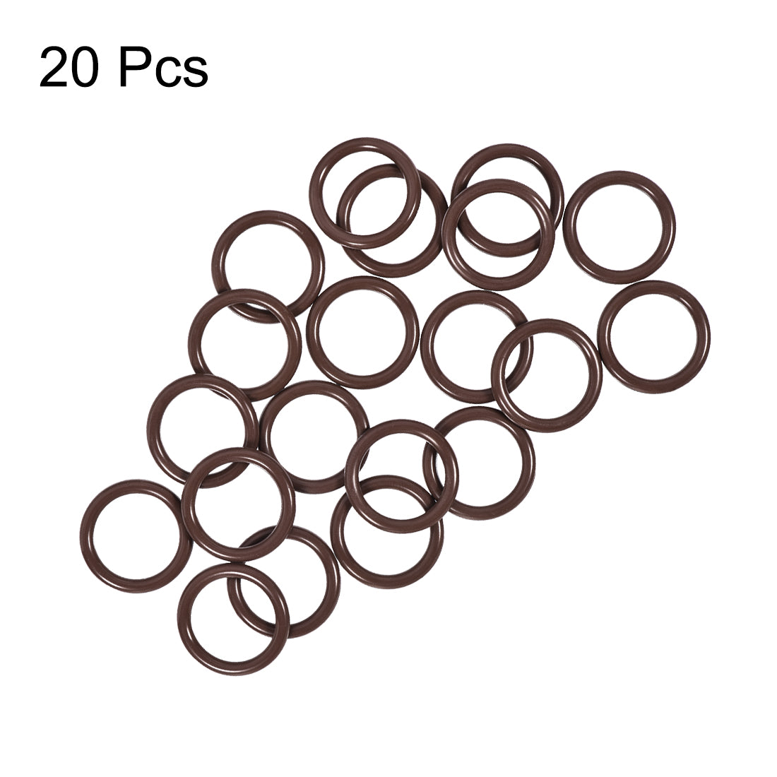 uxcell Uxcell Fluorine Rubber O-Rings OD ID 2.5mm Width FKM Seal Gasket Brown 20 Pieces