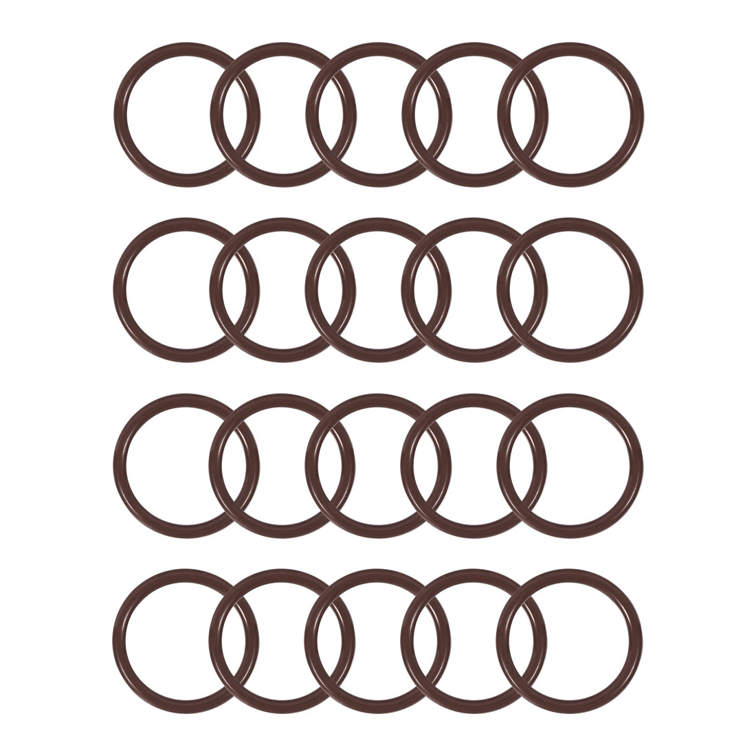 uxcell Uxcell Fluorine Rubber O-Rings OD ID 2.5mm Width FKM Seal Gasket Brown 20 Pieces