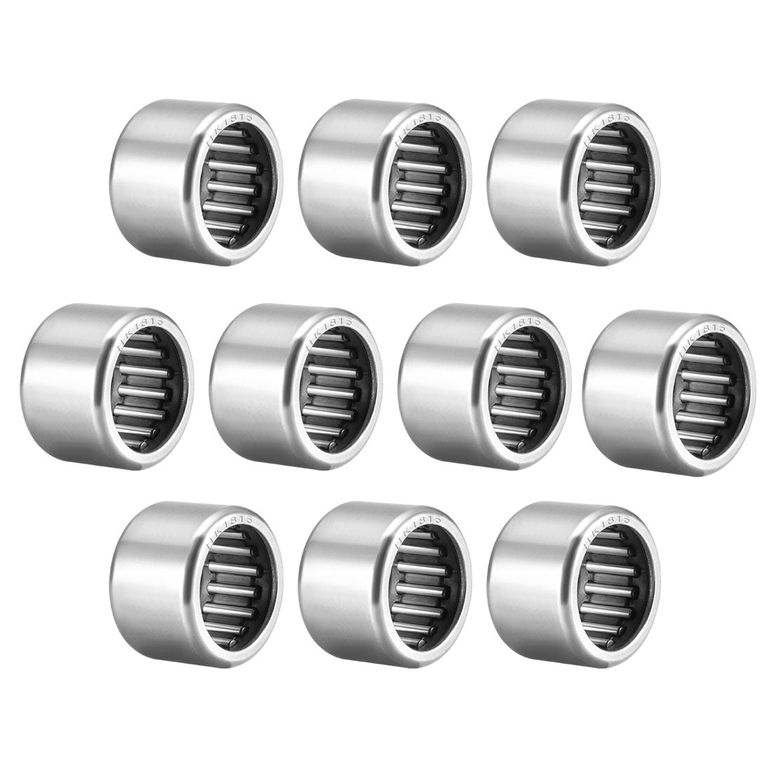 uxcell Uxcell HK Series Needle Roller Bearings, Open End Stamping Steel Drawn Cup Metric
