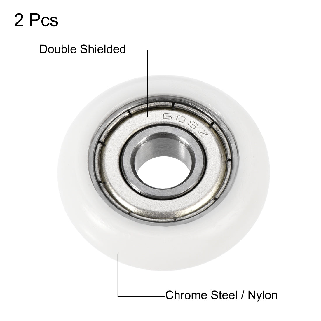 uxcell Uxcell Ball Bearing Guide Pulley Roller Double Shielded Chrome Steel Bearing