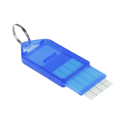 Harfington Uxcell Plastic Key Tags with Split Ring Keychain ID Luggage Label Window, 16Pcs