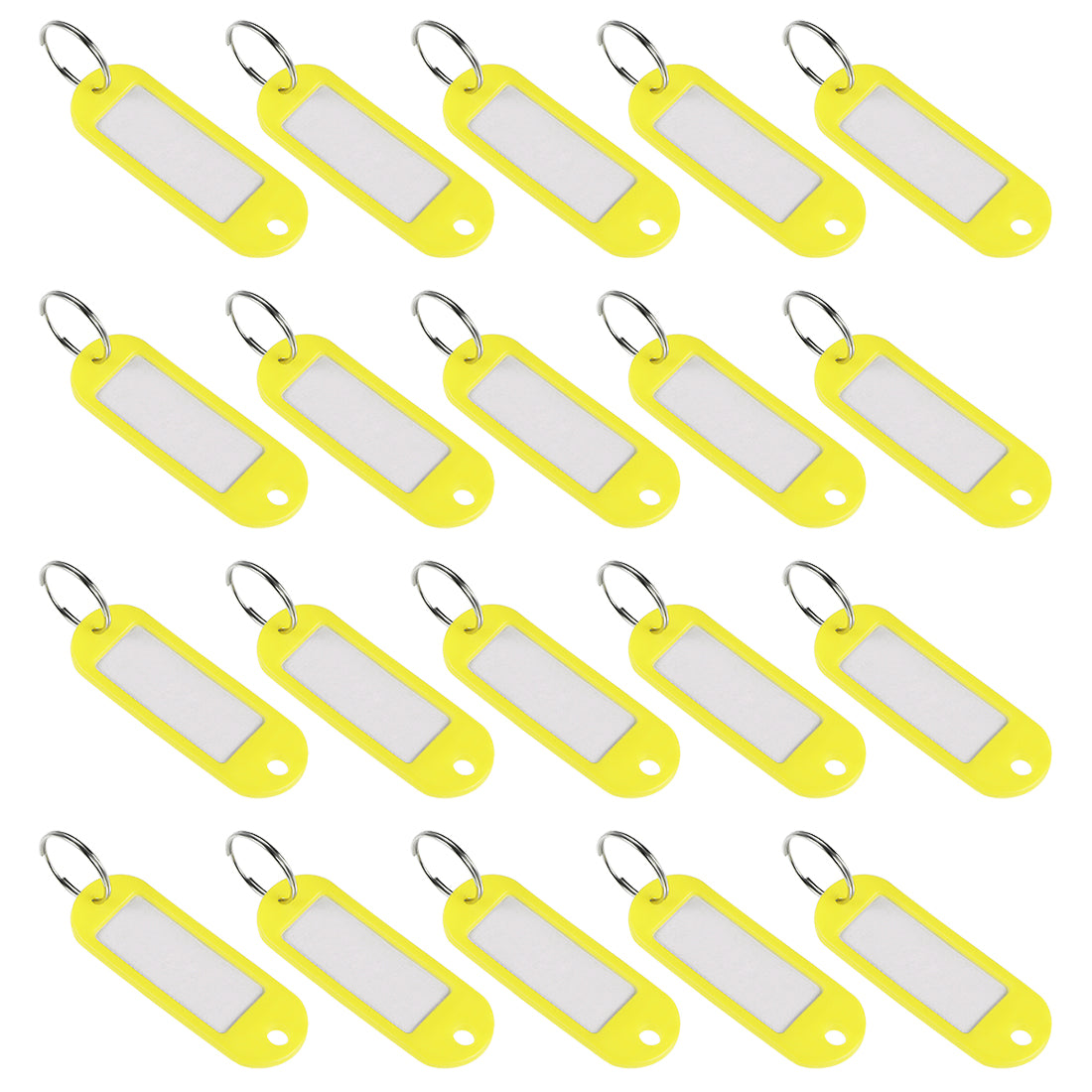 uxcell Uxcell Plastic Key Tags with Split Ring Keychain ID Luggage Label Window 20Pcs