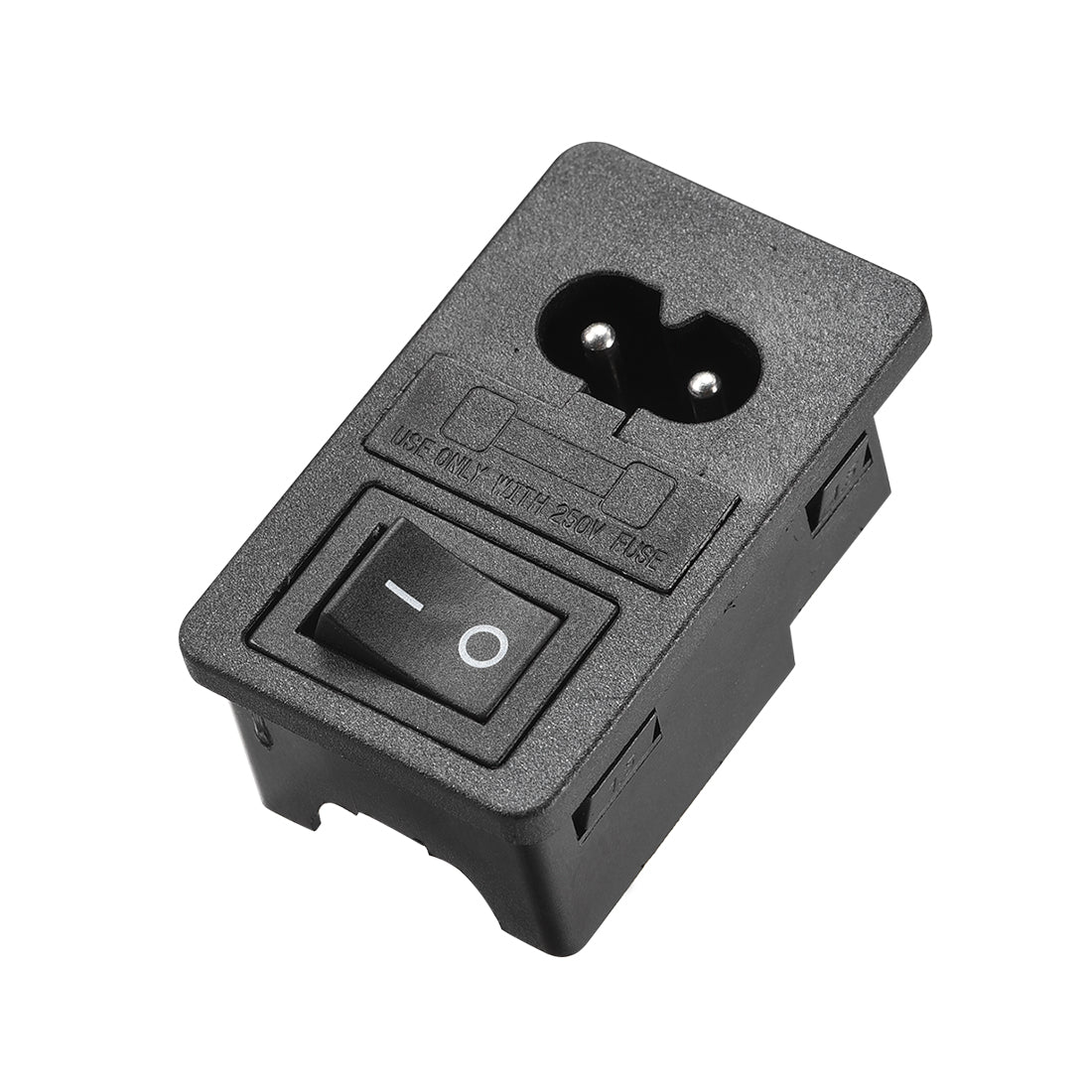 Uxcell C8-8 Panel Mount Plug Adapter 250V 10A 2P 1.5mm Buckle IEC Inlet ...