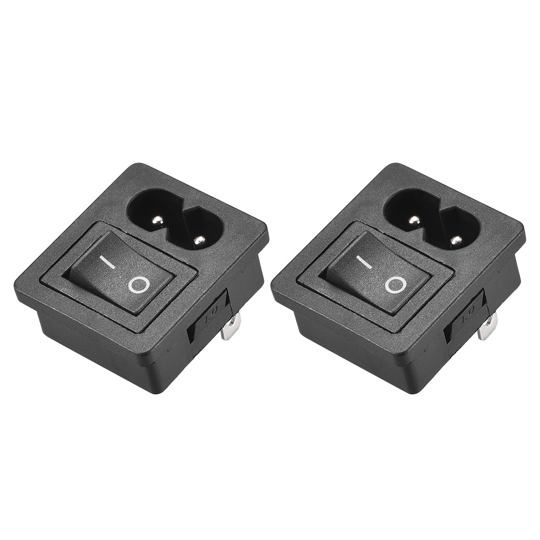 Uxcell C8-8 Panel Mount Plug Adapter 250V 10A 2P 1mm Buckle IEC Inlet ...