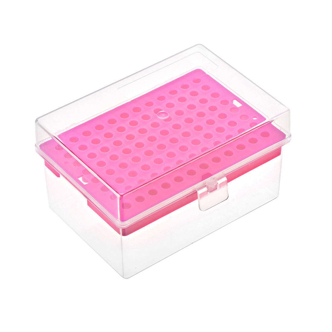 uxcell Uxcell Pipette Tips Box 96-Well Polypropylene Tip Holder Container for 200ul Pipettor 5mm Hole Diameter Red