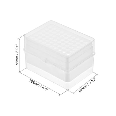 Harfington Uxcell Pipette Tips Box 60-Well Polypropylene Tip Holder Container for 1ml/1000µl Pipettor 8mm Hole Diameter