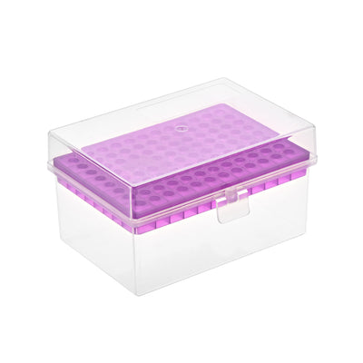 Harfington Uxcell Pipette Tips Box 96-Well Polypropylene Tip Holder Container for 300ul Pipettor 6mm Hole Diameter
