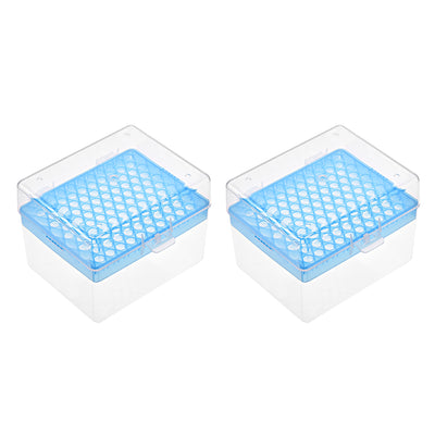 Harfington Uxcell Pipette Tips Box 100-Well Polypropylene Tip Holder Container for 1ml /1000ul Pipettor 8.5mm Hole Diameter 2Pcs