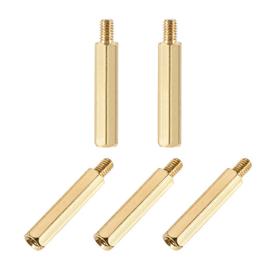 Harfington Uxcell M4 x 30 mm + 6 mm Male to Female Hex Brass Spacer Standoff 5pcs