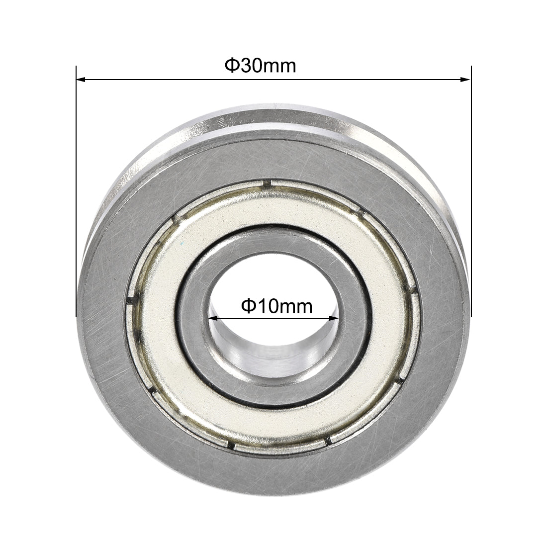uxcell Uxcell V6000ZZ V-Groove Shaped Bearing 10mmx30mmx8mm Double Metal Shielded Bearing 2pcs