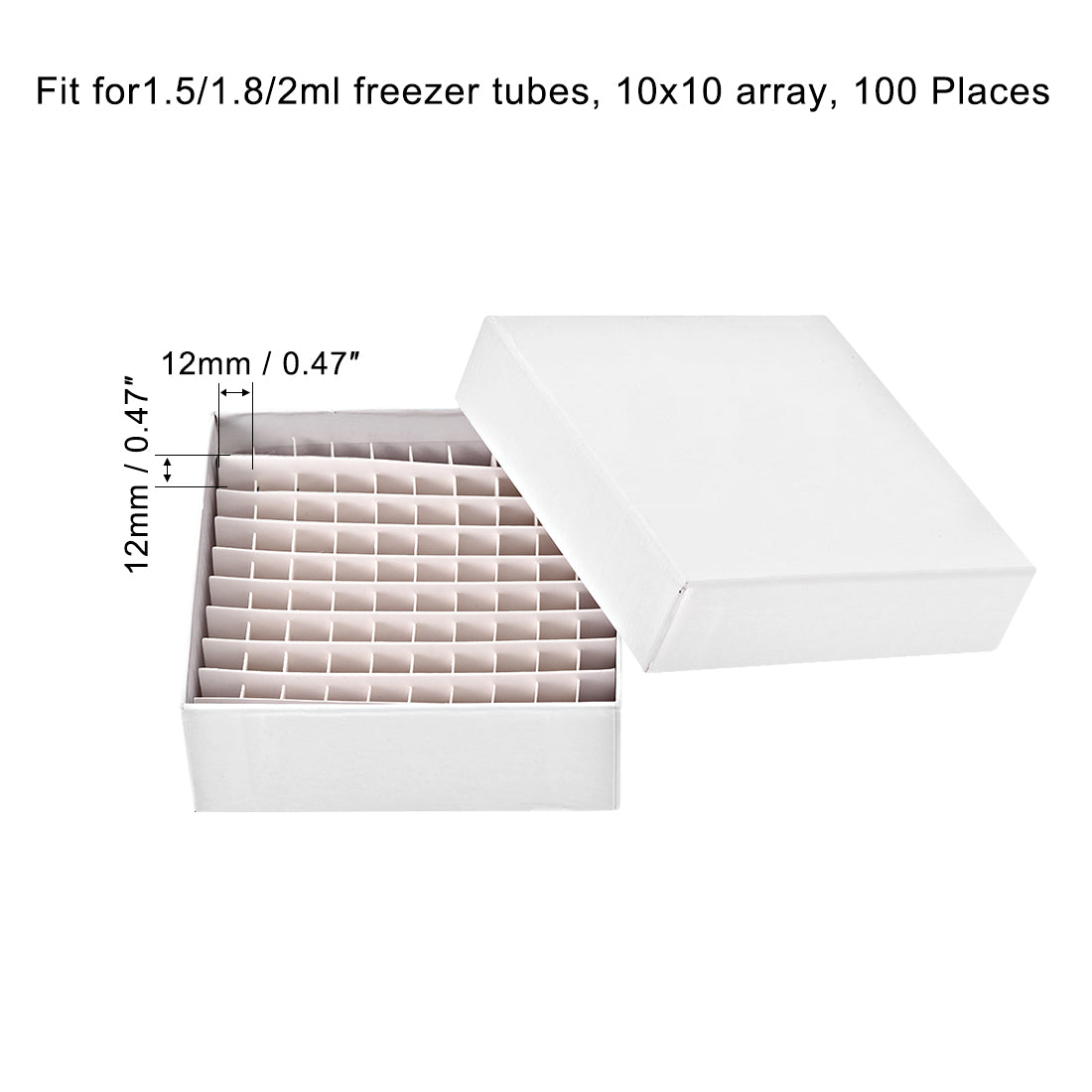 uxcell Uxcell Freezer Tube Box 100 Places Cardboard Holder Rack for 1.5/1.8/2ml Microcentrifuge Tubes 2Pcs