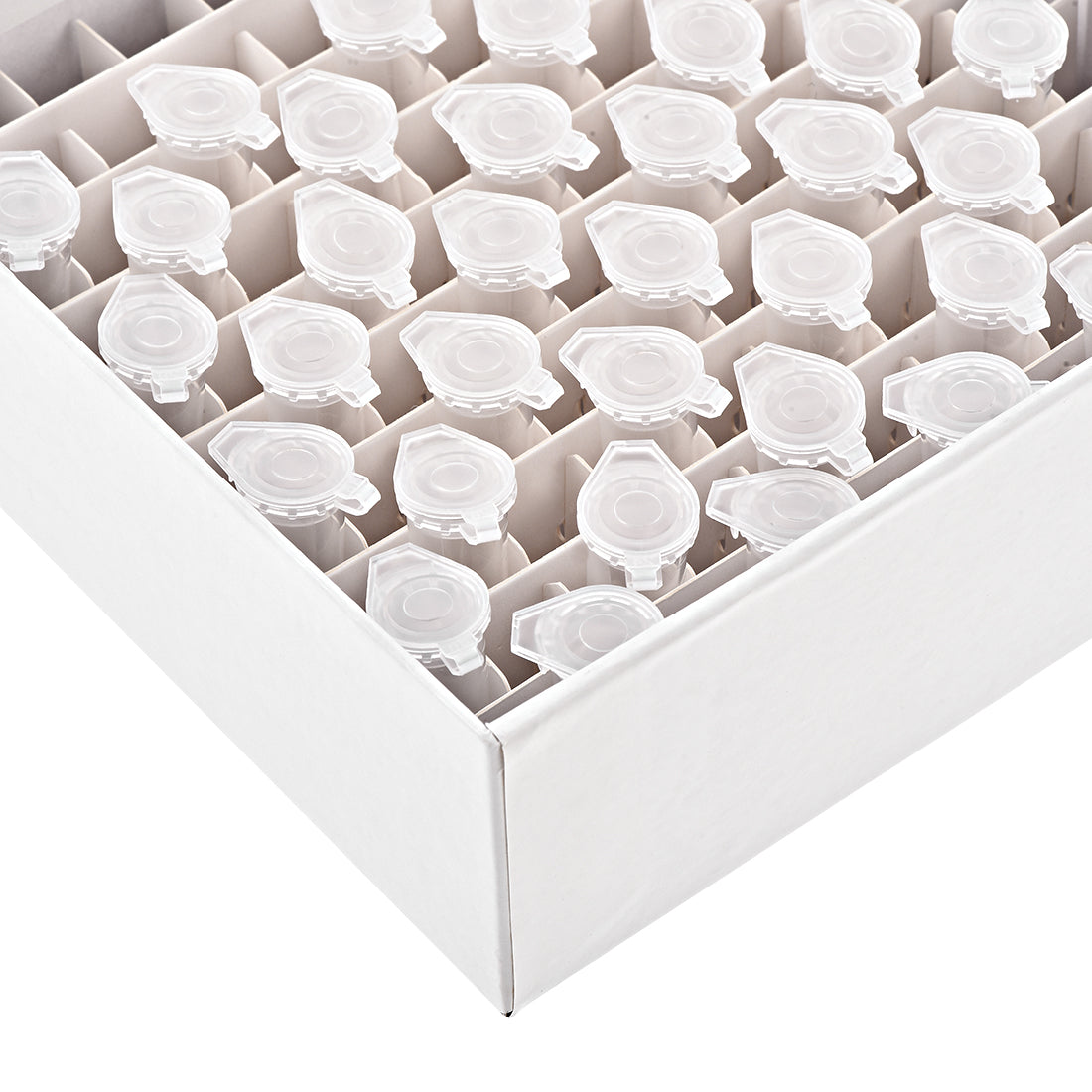 uxcell Uxcell Freezer Tube Box 100 Places Cardboard Holder Rack for 1.5/1.8/2ml Microcentrifuge Tubes 5Pcs