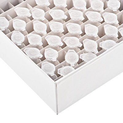 Harfington Uxcell Freezer Tube Box 100 Places Cardboard Holder Rack for 1.5/1.8/2ml Microcentrifuge Tubes 5Pcs