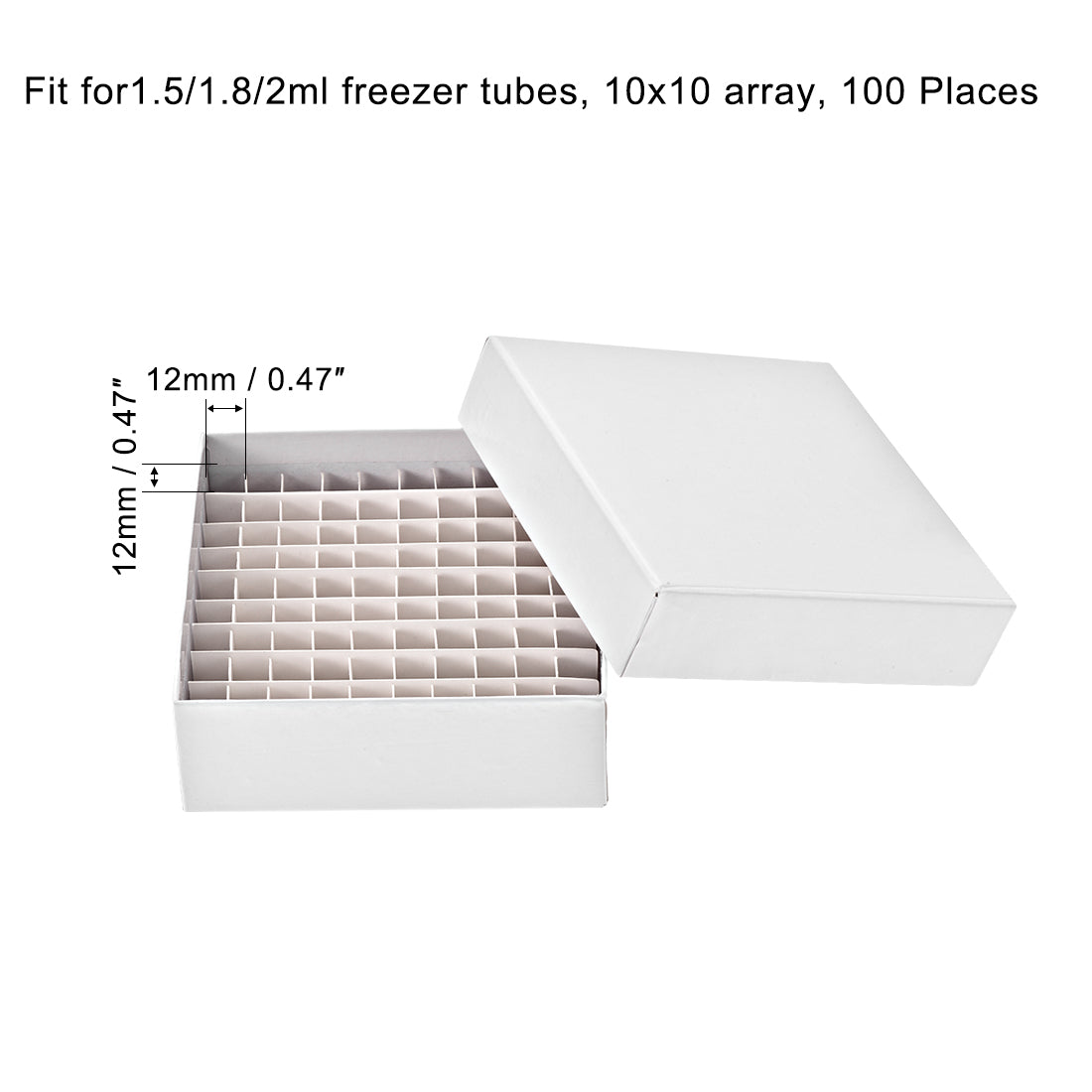 Uxcell Uxcell Freezer Tube Box 100 Places Waterproof Cardboard Holder Rack for 1.5/1.8/2ml Microcentrifuge Tubes