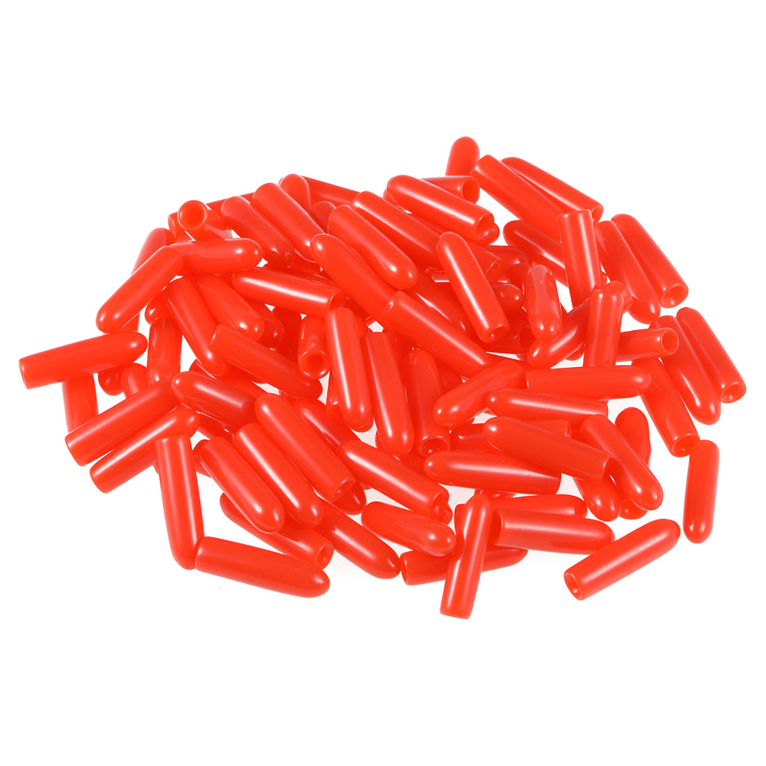 uxcell Uxcell 80pcs Rubber End Caps 2mm ID 15mm Height Screw Thread Protectors Red