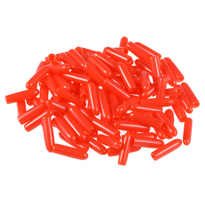 Harfington Uxcell 80pcs Rubber End Caps 2mm ID 15mm Height Screw Thread Protectors Red
