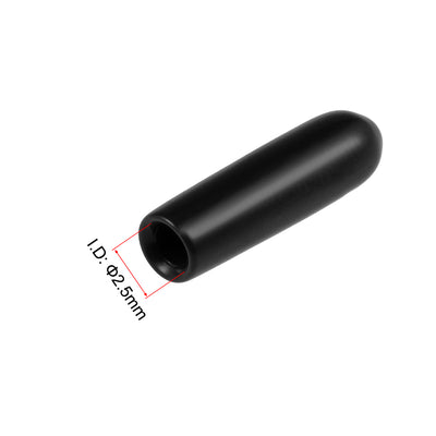 Harfington Uxcell 200pcs Rubber End Caps 2.5mm ID 15mm Height Screw Thread Protectors Black