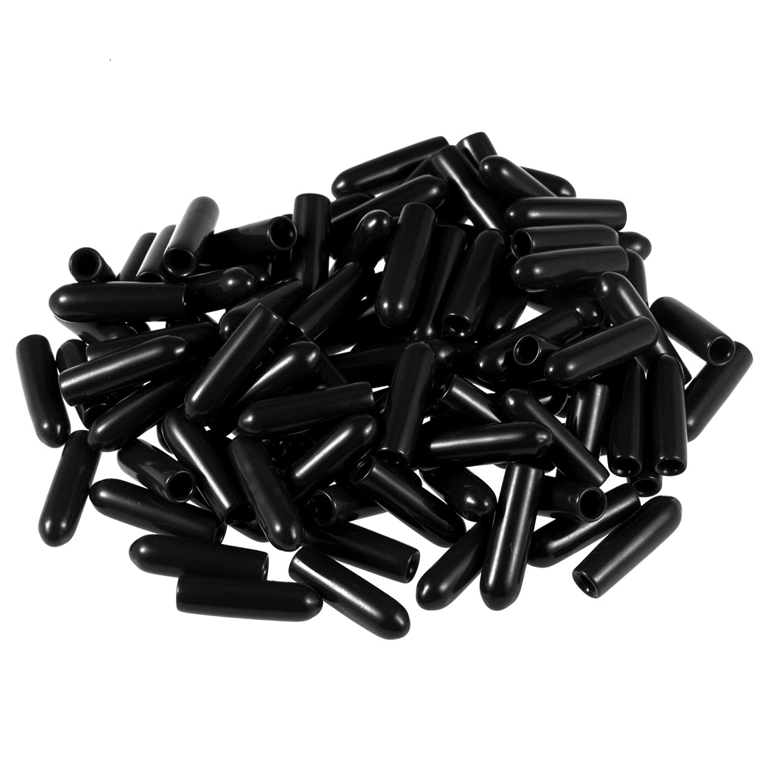 uxcell Uxcell 200pcs Rubber End Caps 2.5mm ID 15mm Height Screw Thread Protectors Black
