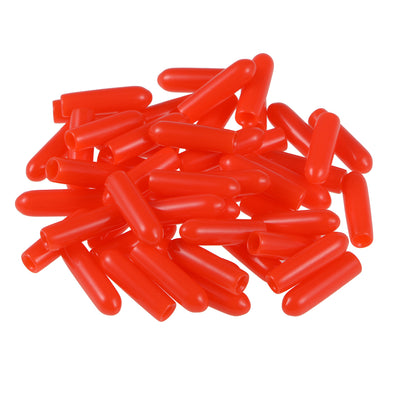 Harfington Uxcell 80pcs Rubber End Caps 2.5mm ID 15mm Height Screw Thread Protectors Red