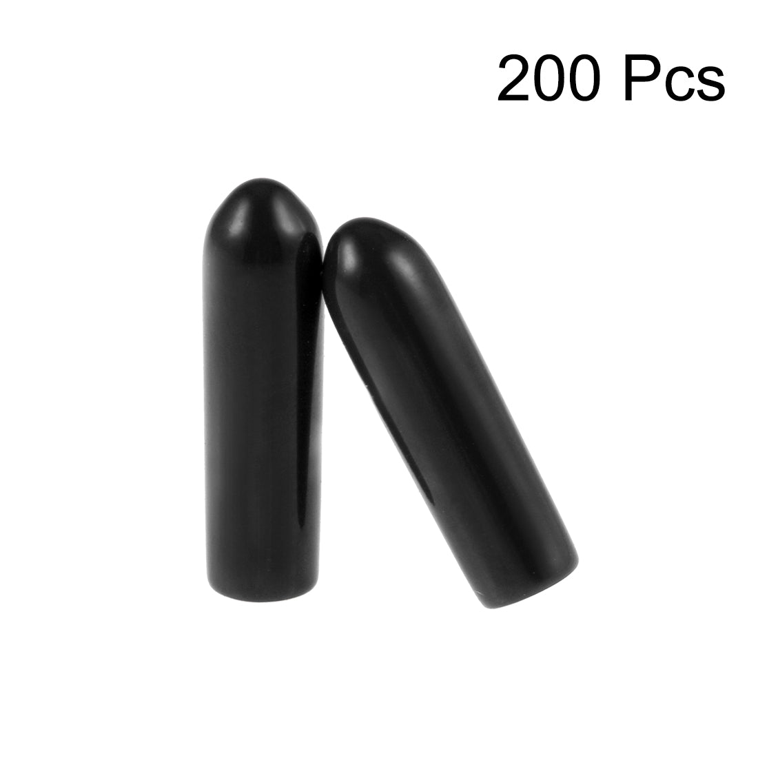 uxcell Uxcell 200pcs Rubber End Caps 3mm ID 15mm Height Screw Thread Protectors Black