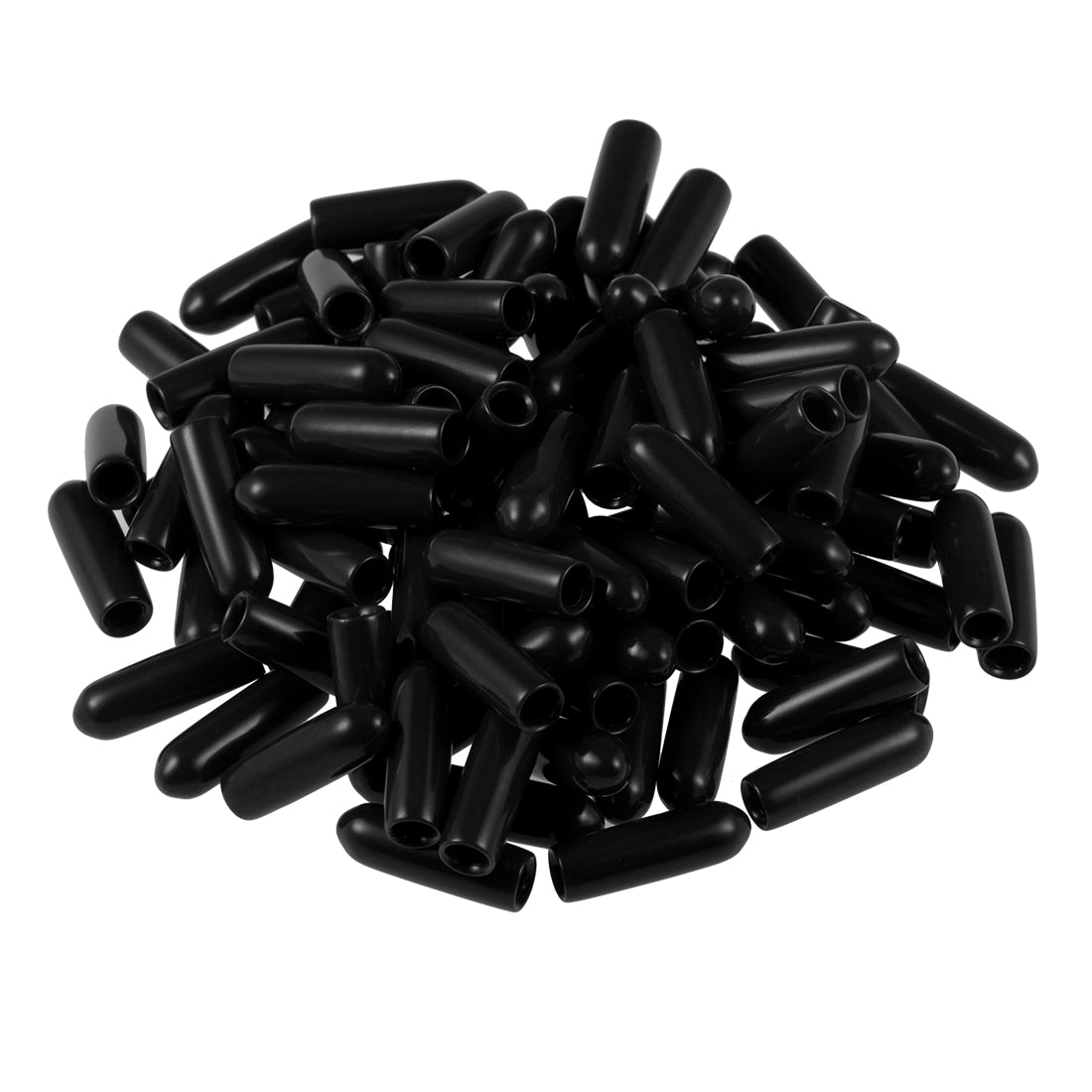 uxcell Uxcell 200pcs Rubber End Caps 3mm ID 15mm Height Screw Thread Protectors Black