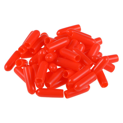 Harfington Uxcell 80pcs Rubber End Caps 3mm ID 15mm Height Screw Thread Protectors Red