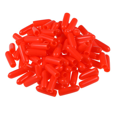Harfington Uxcell 200pcs Rubber End Caps 3mm ID 15mm Height Screw Thread Protectors Red