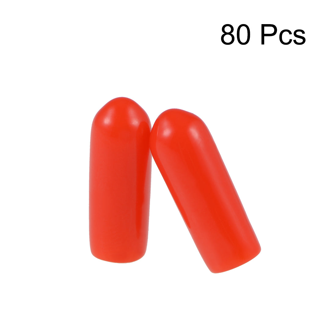 uxcell Uxcell 80pcs Rubber End Caps 3.5mm ID 15mm Height Screw Thread Protectors Red