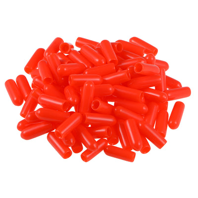 Harfington Uxcell 80pcs Rubber End Caps 3.5mm ID 15mm Height Screw Thread Protectors Red