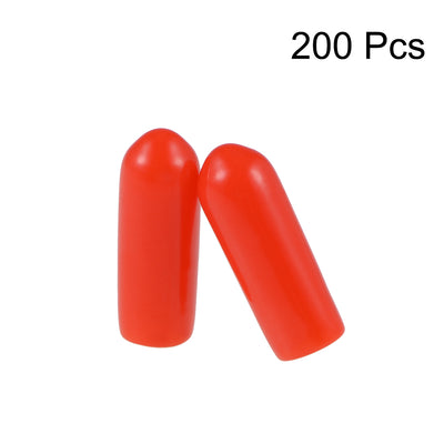Harfington Uxcell 200pcs Rubber End Caps 3.5mm ID 15mm Height Screw Thread Protectors Red
