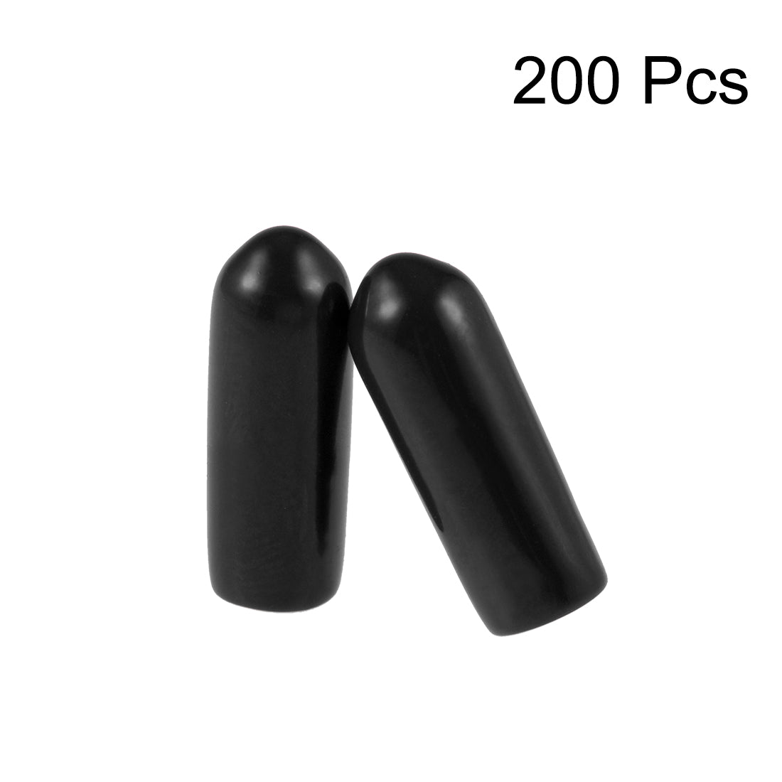 uxcell Uxcell 200pcs Rubber End Caps 4mm ID 15mm Height Screw Thread Protectors Black