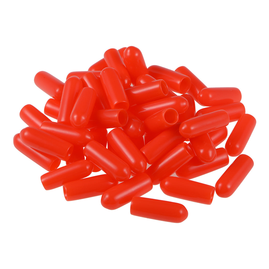 uxcell Uxcell 80pcs Rubber End Caps 4mm ID 15mm Height Screw Thread Protectors Red