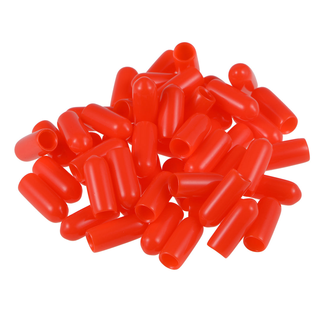 uxcell Uxcell 80pcs Rubber End Caps 4.5mm ID 15mm Height Screw Thread Protectors Red