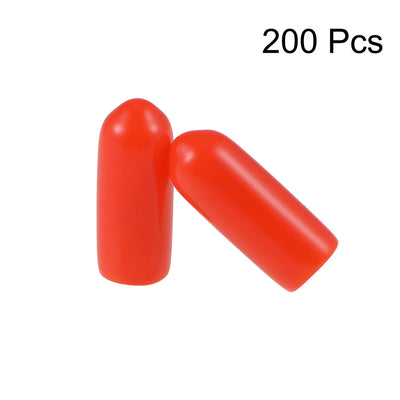 Harfington Uxcell 200pcs Rubber End Caps 4.5mm ID 15mm Height Screw Thread Protectors Red