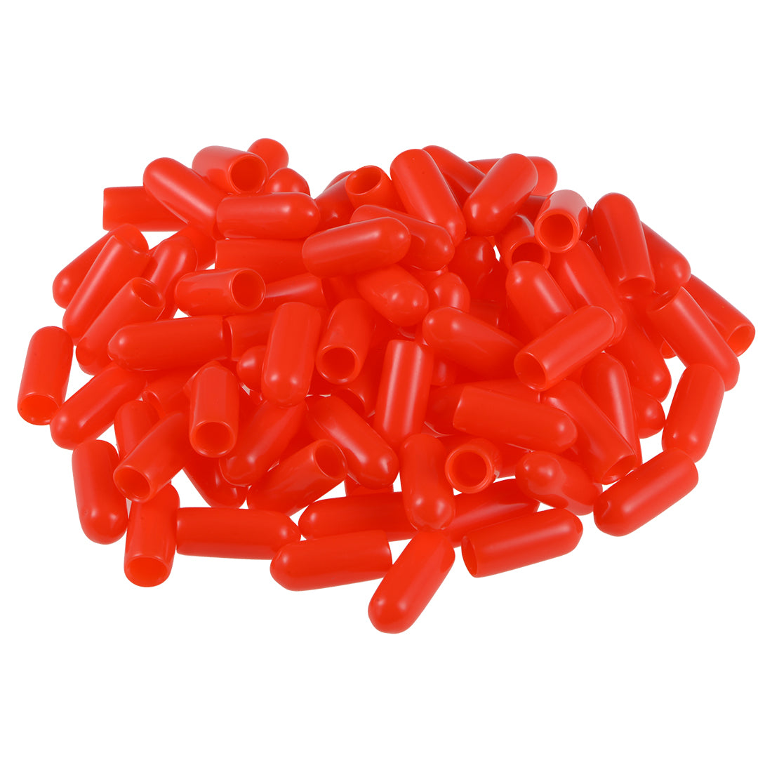 uxcell Uxcell 200pcs Rubber End Caps 4.5mm ID 15mm Height Screw Thread Protectors Red